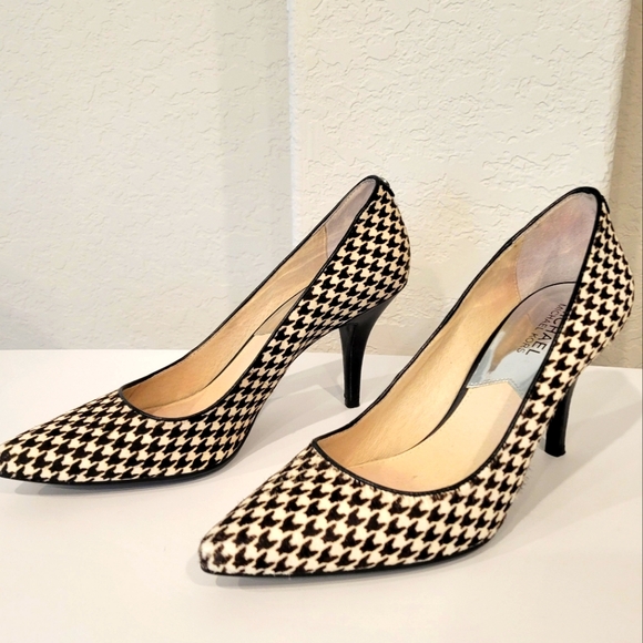 MICHAEL KORS WOMEN'S DOROTHY FLEX PUMP CALF HAIR HOUNDSTOOTH HEELS SIZE 8.5 - Picture 4 of 11